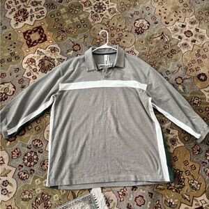 Anthropologie Gray and White Women's Top